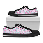 Sakura Cherry Blossom Pattern Print Black Low Top Shoes