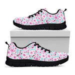 Sakura Cherry Blossom Pattern Print Black Sneakers