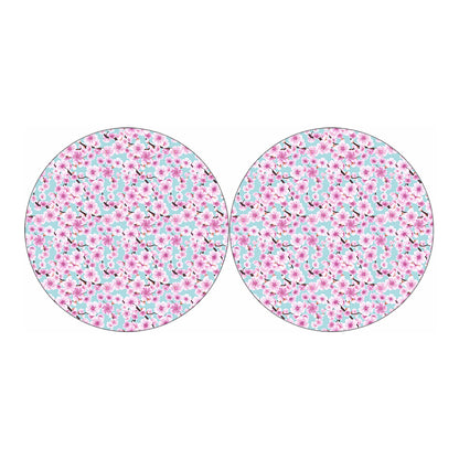 Sakura Cherry Blossom Pattern Print Car Coasters