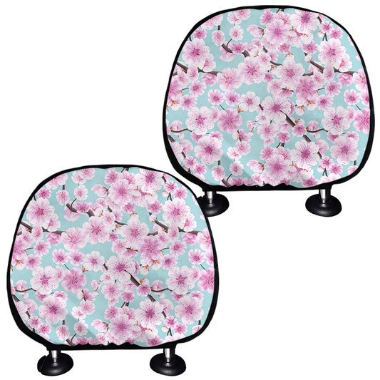 Sakura Cherry Blossom Pattern Print Car Headrest Covers