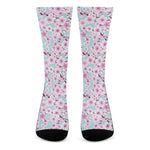 Sakura Cherry Blossom Pattern Print Crew Socks