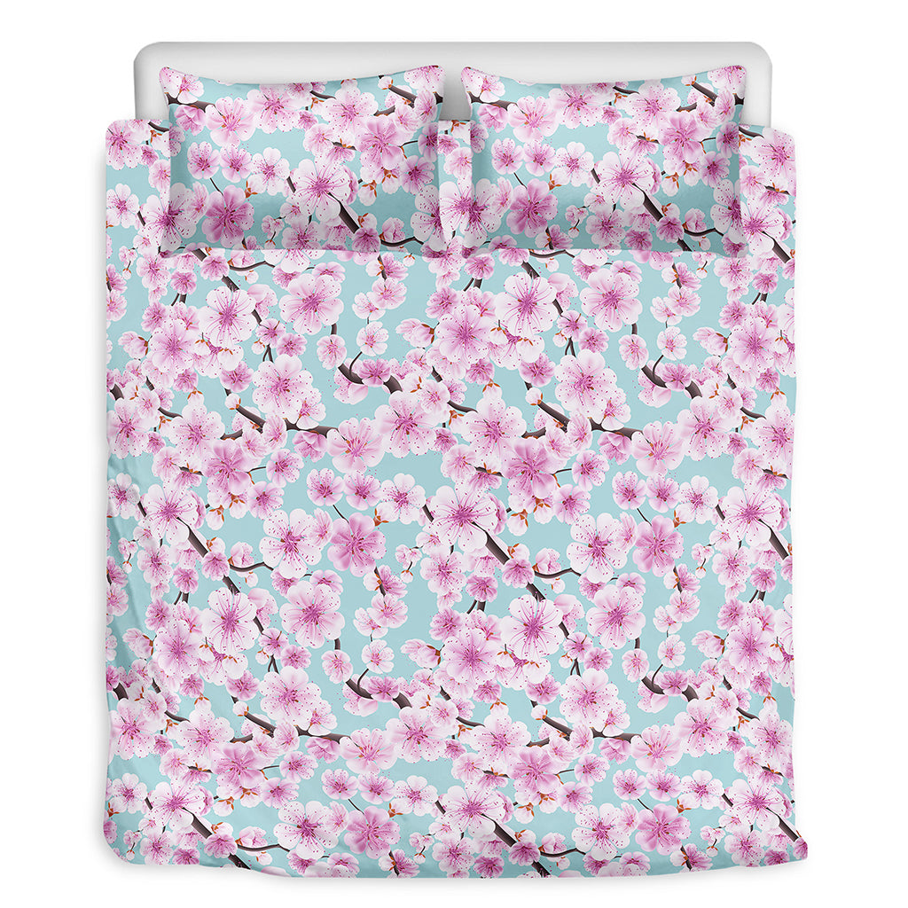 Sakura Cherry Blossom Pattern Print Duvet Cover Bedding Set