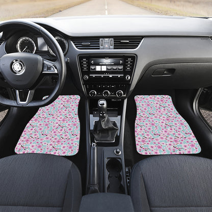 Sakura Cherry Blossom Pattern Print Front and Back Car Floor Mats