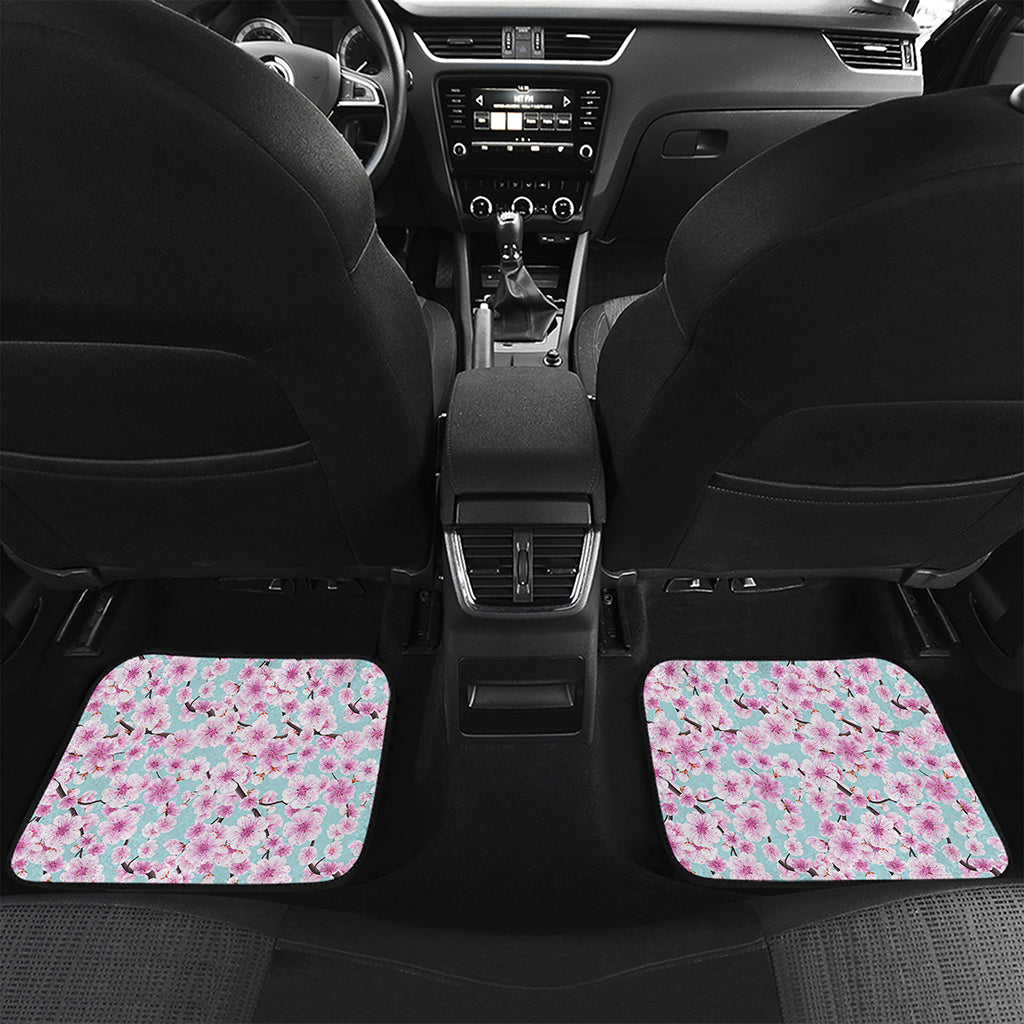 Sakura Cherry Blossom Pattern Print Front and Back Car Floor Mats