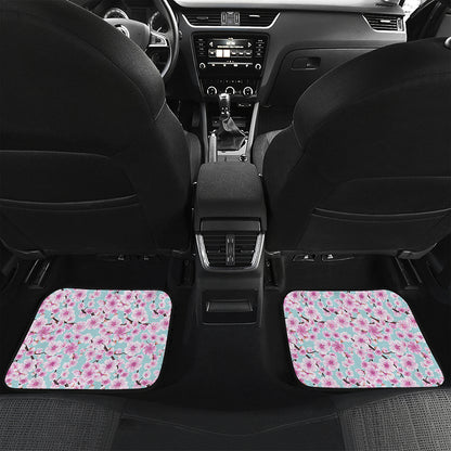 Sakura Cherry Blossom Pattern Print Front and Back Car Floor Mats