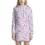 Sakura Cherry Blossom Pattern Print Hoodie Dress