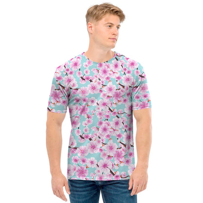 Sakura Cherry Blossom Pattern Print Men's T-Shirt