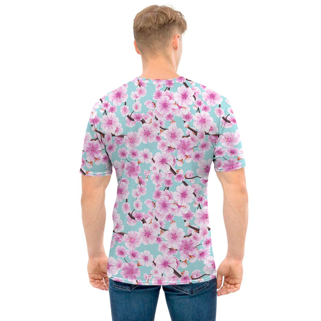 Sakura Cherry Blossom Pattern Print Men's T-Shirt