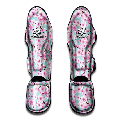 Sakura Cherry Blossom Pattern Print Muay Thai Shin Guard