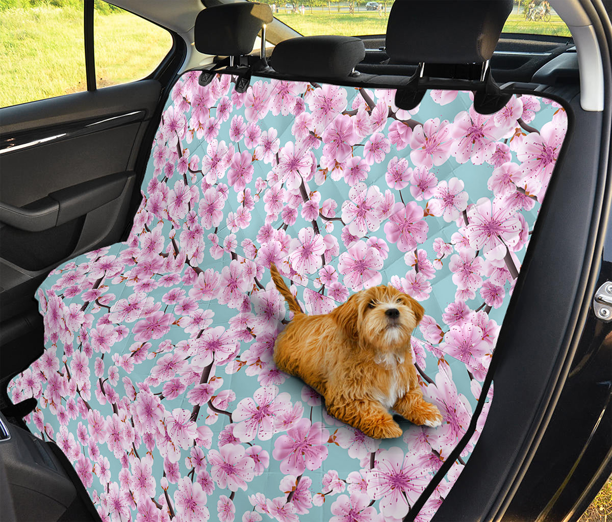 Sakura Cherry Blossom Pattern Print Pet Car Back Seat Cover