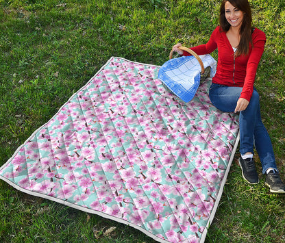 Sakura Cherry Blossom Pattern Print Quilt