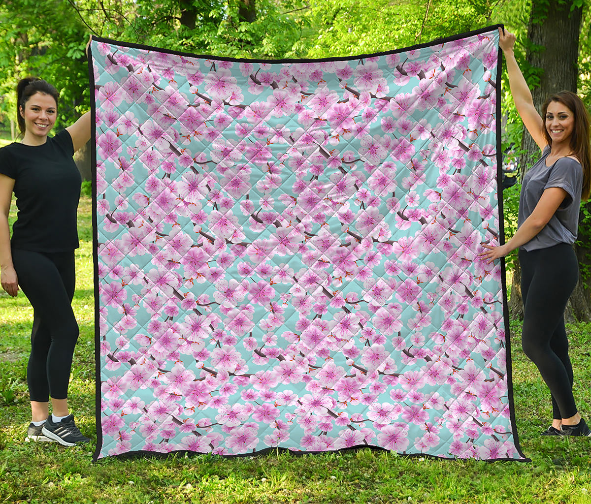 Sakura Cherry Blossom Pattern Print Quilt