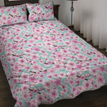 Sakura Cherry Blossom Pattern Print Quilt Bed Set