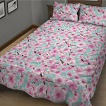 Sakura Cherry Blossom Pattern Print Quilt Bed Set