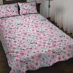 Sakura Cherry Blossom Pattern Print Quilt Bed Set