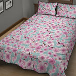 Sakura Cherry Blossom Pattern Print Quilt Bed Set