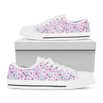 Sakura Cherry Blossom Pattern Print White Low Top Shoes