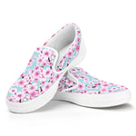 Sakura Cherry Blossom Pattern Print White Slip On Shoes