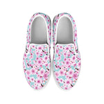 Sakura Cherry Blossom Pattern Print White Slip On Shoes