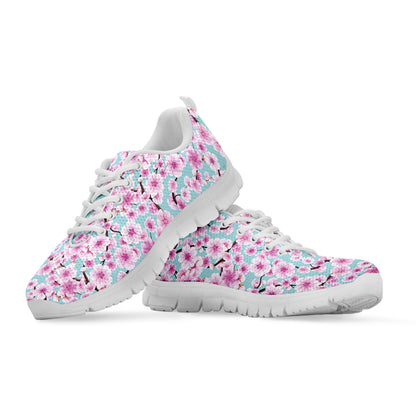 Sakura Cherry Blossom Pattern Print White Sneakers