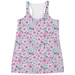 Sakura Cherry Blossom Pattern Print Women's Racerback Tank Top