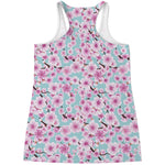 Sakura Cherry Blossom Pattern Print Women's Racerback Tank Top