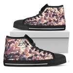 Sakura Cherry Blossom Print Black High Top Shoes