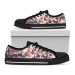 Sakura Cherry Blossom Print Black Low Top Shoes