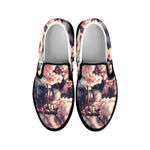 Sakura Cherry Blossom Print Black Slip On Shoes
