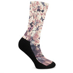 Sakura Cherry Blossom Print Crew Socks