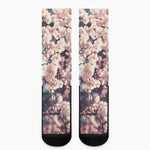 Sakura Cherry Blossom Print Crew Socks
