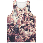 Sakura Cherry Blossom Print Men's Tank Top