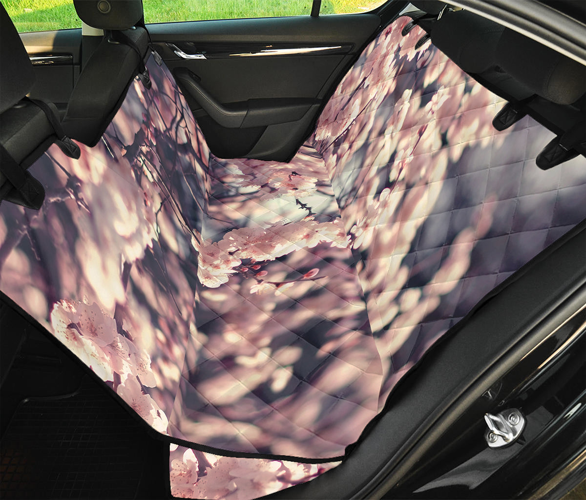 Sakura Cherry Blossom Print Pet Car Back Seat Cover