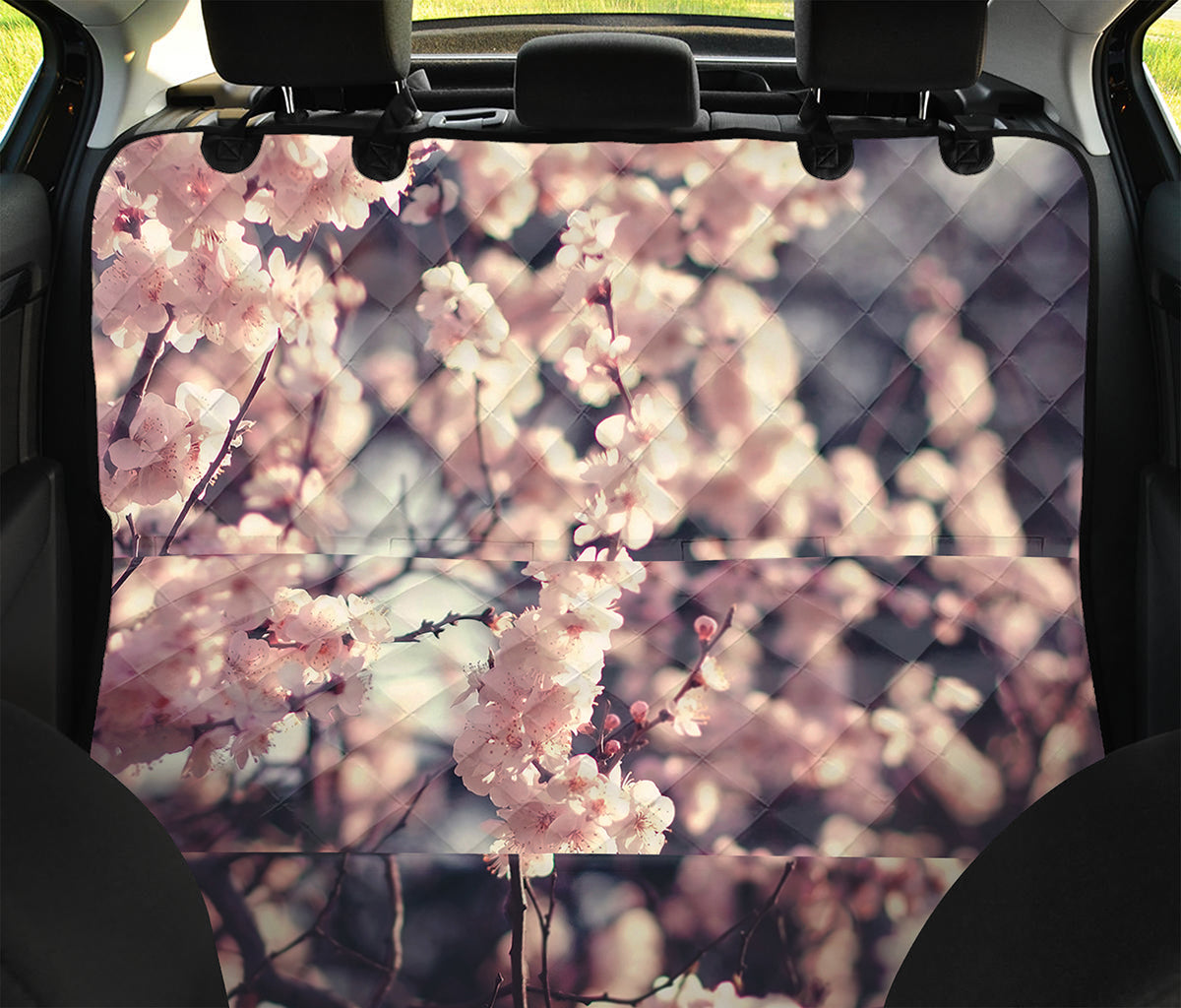 Sakura Cherry Blossom Print Pet Car Back Seat Cover