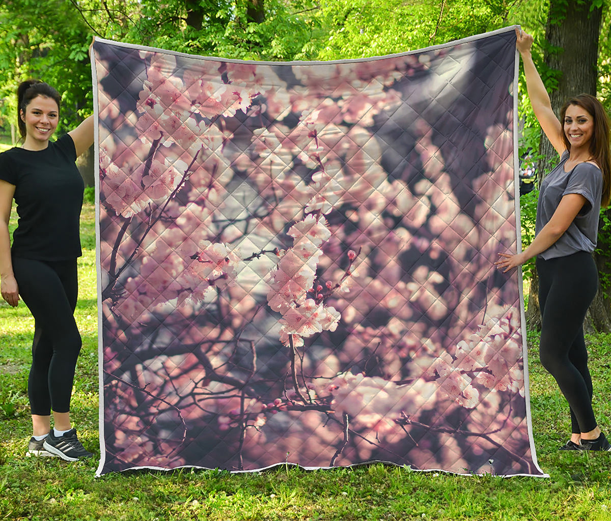 Sakura Cherry Blossom Print Quilt
