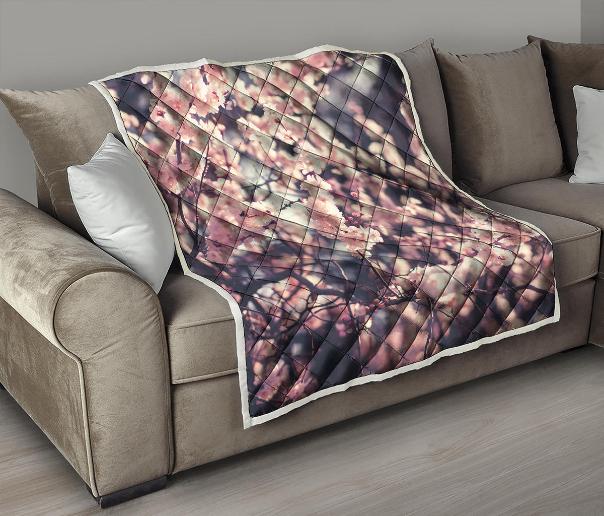 Sakura Cherry Blossom Print Quilt
