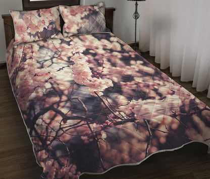 Sakura Cherry Blossom Print Quilt Bed Set