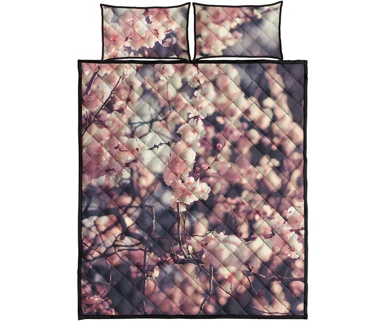 Sakura Cherry Blossom Print Quilt Bed Set