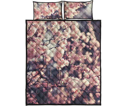 Sakura Cherry Blossom Print Quilt Bed Set