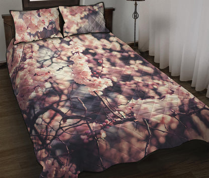 Sakura Cherry Blossom Print Quilt Bed Set