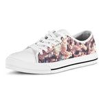 Sakura Cherry Blossom Print White Low Top Shoes