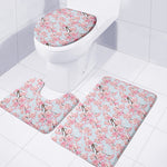 Sakura Flower Cherry Blossom Print 3 Piece Bath Mat Set