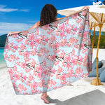 Sakura Flower Cherry Blossom Print Beach Sarong Wrap