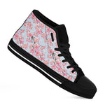 Sakura Flower Cherry Blossom Print Black High Top Shoes