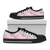 Sakura Flower Cherry Blossom Print Black Low Top Shoes