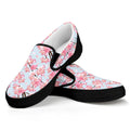 Sakura Flower Cherry Blossom Print Black Slip On Sneakers