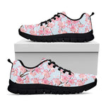 Sakura Flower Cherry Blossom Print Black Sneakers