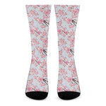 Sakura Flower Cherry Blossom Print Crew Socks