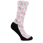 Sakura Flower Cherry Blossom Print Crew Socks