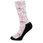 Sakura Flower Cherry Blossom Print Crew Socks